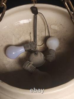 Antique C. 1910 Rare Arts and Crafts Mission Weller Pottery 3 Light Chandelier