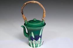 Antique Danto Awaji Pottery Arts & Crafts Incised Japanese Teapot Signed