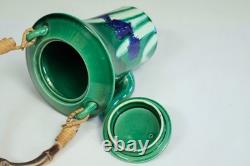 Antique Danto Awaji Pottery Arts & Crafts Incised Japanese Teapot Signed