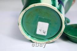 Antique Danto Awaji Pottery Arts & Crafts Incised Japanese Teapot Signed