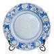 Antique Dedham Pottery Horse Chestnut Pattern Blue Crackle Lunch Plate, 7.5