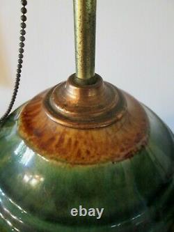 Antique Early Roseville Pottery Arts Crafts Drip Glaze Table Beehive Lamp