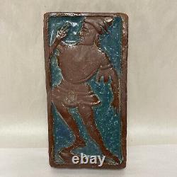 Antique Enfield Pottery Arts & Crafts Tile Morrice Dancer Moravian Mercer Era