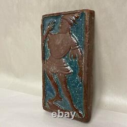 Antique Enfield Pottery Arts & Crafts Tile Morrice Dancer Moravian Mercer Era