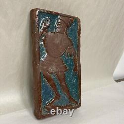 Antique Enfield Pottery Arts & Crafts Tile Morrice Dancer Moravian Mercer Era