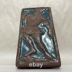 Antique Enfield Pottery Arts & Crafts Tile Morrice Dancer Moravian Mercer Era