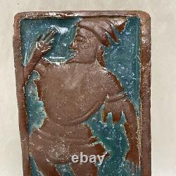 Antique Enfield Pottery Arts & Crafts Tile Morrice Dancer Moravian Mercer Era