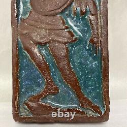 Antique Enfield Pottery Arts & Crafts Tile Morrice Dancer Moravian Mercer Era