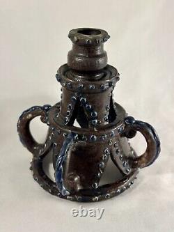 Antique English Arts And Crafts Ceramic Candle Stick E. Bingham 6