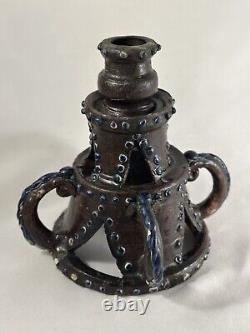 Antique English Arts And Crafts Ceramic Candle Stick E. Bingham 6