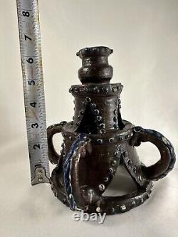 Antique English Arts And Crafts Ceramic Candle Stick E. Bingham 6