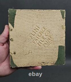 Antique Flint Faience Co. Michigan American Arts & Crafts Pottery Figural Tile
