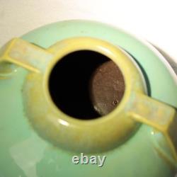 Antique Fulper Arts & Crafts Bulbous Two Handled Pottery Vase C1920