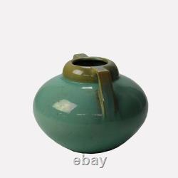 Antique Fulper Arts & Crafts Bulbous Two Handled Pottery Vase C1920