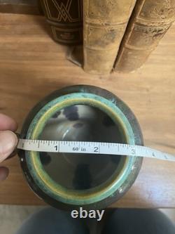 Antique Fulper Arts Crafts Pottery Rafco Vase Moss Rose Green Pink Flambé Glaze