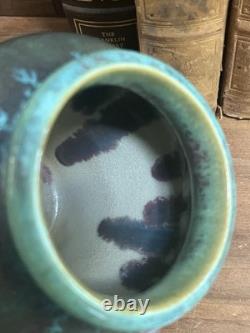 Antique Fulper Arts Crafts Pottery Rafco Vase Moss Rose Green Pink Flambé Glaze