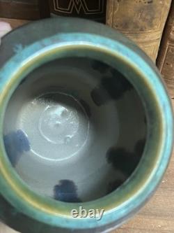 Antique Fulper Arts Crafts Pottery Rafco Vase Moss Rose Green Pink Flambé Glaze