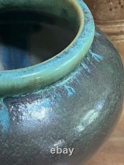 Antique Fulper Arts Crafts Pottery Rafco Vase Moss Rose Green Pink Flambé Glaze