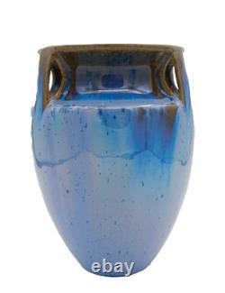 Antique Fulper Crystalline Art Pottery Vase, c1900 3-Handled 7 MINT