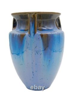Antique Fulper Crystalline Art Pottery Vase, c1900 3-Handled 7 MINT