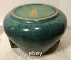 Antique Fulper Pottery Arts & Crafts Double Handle Vase Blue Brown Really Nice