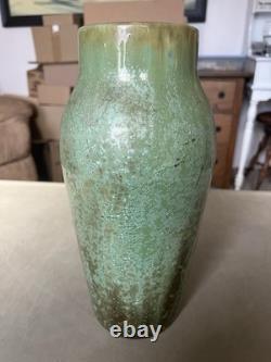 Antique Fulper Pottery Vase Green Glaze Arts & Crafts Unique Piece of Art