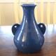 Antique Genuine Bybee 2-ears Or Handles Arts And Crafts Pottery Vase Blue 7