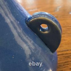 Antique Genuine Bybee 2-Ears or Handles Arts and Crafts Pottery Vase Blue 7