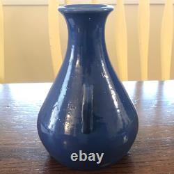 Antique Genuine Bybee 2-Ears or Handles Arts and Crafts Pottery Vase Blue 7