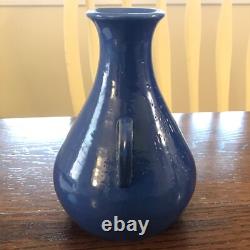 Antique Genuine Bybee 2-Ears or Handles Arts and Crafts Pottery Vase Blue 7