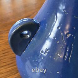 Antique Genuine Bybee 2-Ears or Handles Arts and Crafts Pottery Vase Blue 7