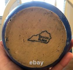 Antique Genuine Bybee 2-Ears or Handles Arts and Crafts Pottery Vase Blue 7