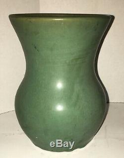 Antique Genuine Bybee Matte Green Vase Hand Made Arts & Crafts Pottery Kentucky