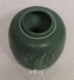 Antique Green Rookwood Vase with Stag Deer Arts & Crafts Style