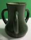 Antique Hampshire Pottery 3 Handled Vase Arts Crafts Mission 5 Rich Green Glaze