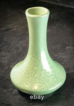 Antique Haeger Arts & Crafts Geranium Leaf Green Bud Vase 6 High RARE Find