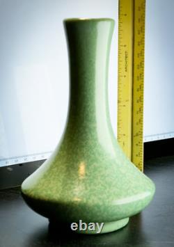 Antique Haeger Arts & Crafts Geranium Leaf Green Bud Vase 6 High RARE Find