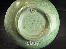 Antique Haeger Arts & Crafts Geranium Leaf Green Bud Vase 6 High RARE Find