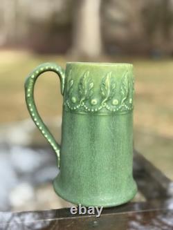 Antique Hampshire Pottery Arts Crafts Mission Matte Green Mug
