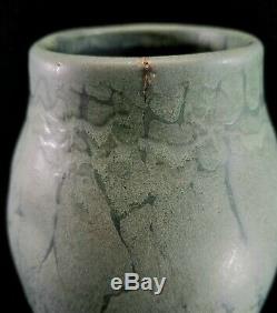 Antique Hampshire Pottery Vase #90 Matte Green Variegated Robertson Arts&Crafts