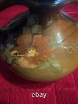 Antique JB OWENS Art Pottery UTOPIAN Hand Painted Pansy ARTS & CRAFTS Vase