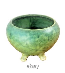 Antique Matte Green Roseville Jardinièr Pottery Early Arts & Crafts Handled Bowl