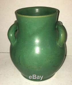 Antique Matte Green Vase Hand Made Arts & Crafts Southern Pottery Kentucky NC