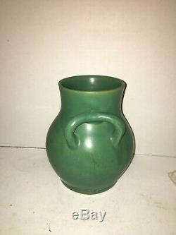 Antique Matte Green Vase Hand Made Arts & Crafts Southern Pottery Kentucky NC