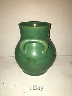 Antique Matte Green Vase Hand Made Arts & Crafts Southern Pottery Kentucky NC
