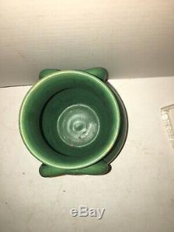 Antique Matte Green Vase Hand Made Arts & Crafts Southern Pottery Kentucky NC