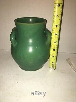 Antique Matte Green Vase Hand Made Arts & Crafts Southern Pottery Kentucky NC