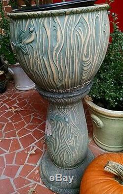 Antique Mission Arts & Crafts Era Ceramic Art Pottery Jardiniere Plant Stand Pot