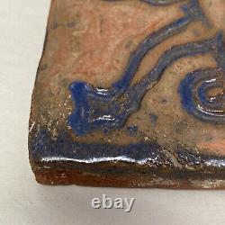Antique Moravian Mercer Enfield Style Pottery Arts & Crafts Devil Tile Folklore