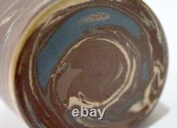 Antique NILOAK Mission Swirl Arts & Crafts Pottery Vase with First Art Mark